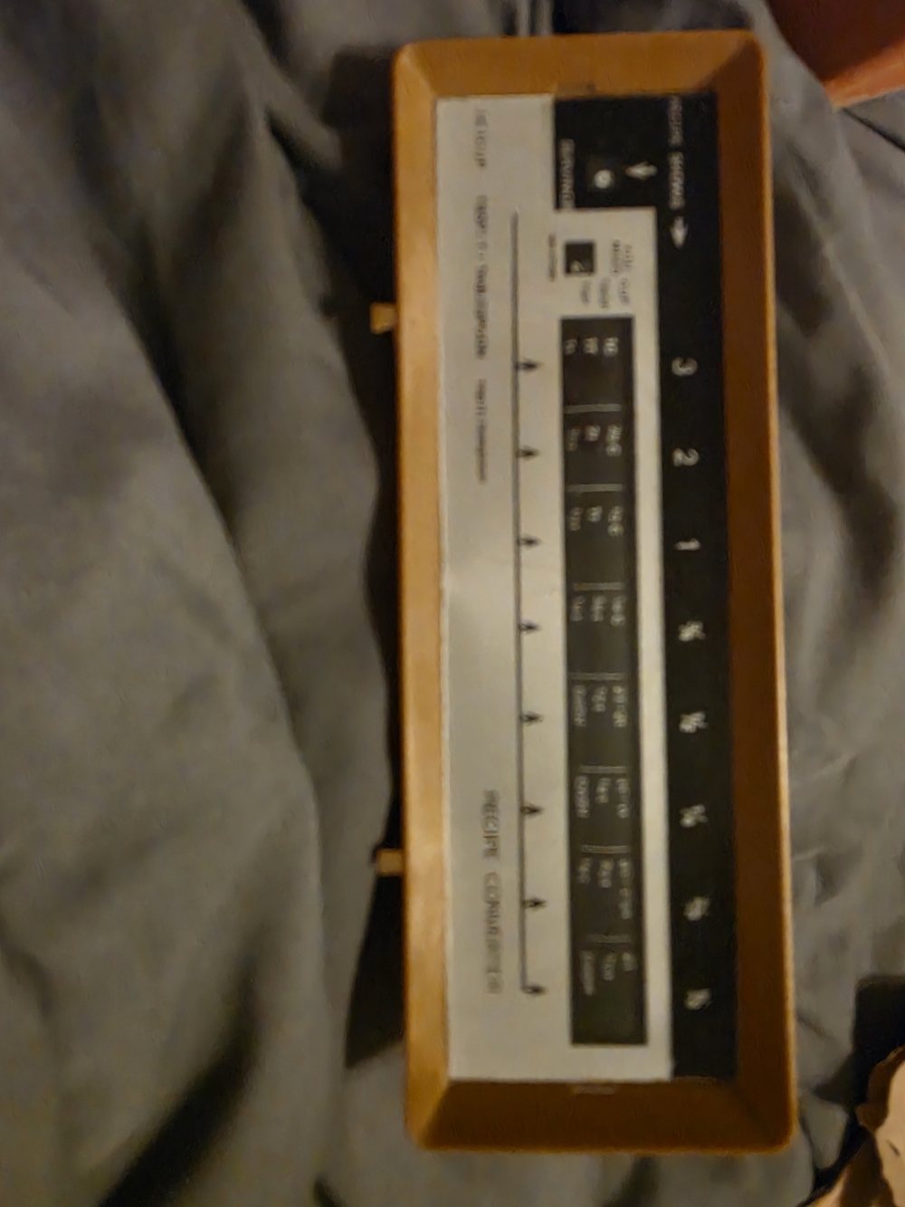 Vintage Radio Dial Display in Wood-Tone Frame